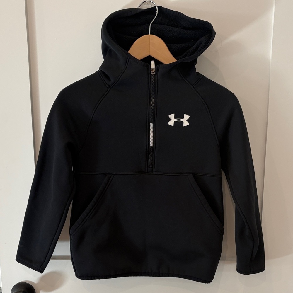 Kids black UA half zip sweatshirt